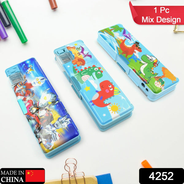 Plastic Multipurpose Compass Box (1 Pc, Mix Design)